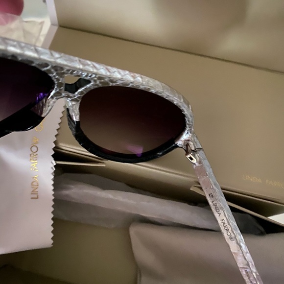 Linda Farrow Snake print sunglasses